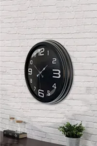 Siyah Metal Duvar Saati 40 cm · Model 4009B
