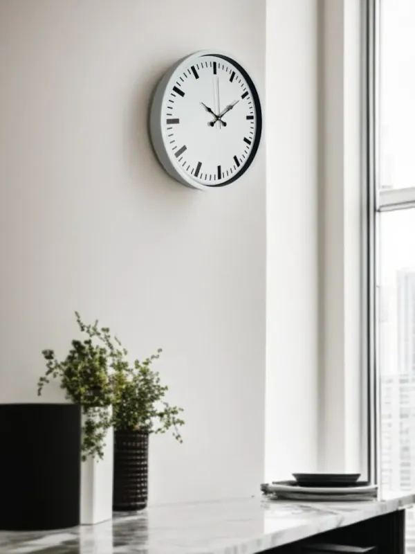 Beyaz Plastik Duvar Saati 36 cm · Model PP-3689W