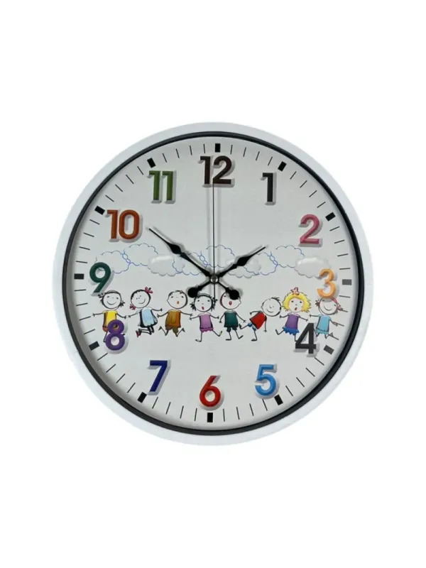 Çocuk Odası Beyaz Plastik Duvar Saati 36 cm · Model PP-3693W