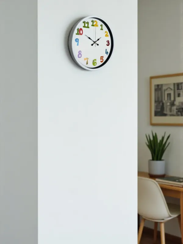 Çocuk Odası Beyaz Plastik Duvar Saati 36 cm · Model PP-3694W