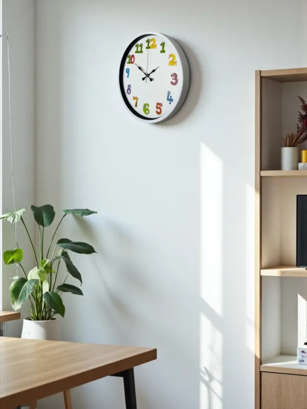 Çocuk Odası Beyaz Plastik Duvar Saati 36 cm · Model PP-3694W