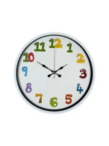 Çocuk Odası Beyaz Plastik Duvar Saati 36 cm · Model PP-3694W