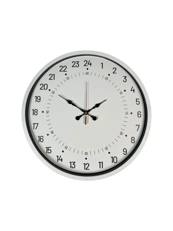 Göstergeli Beyaz Plastik Duvar Saati 36 cm · Model PP-3697W