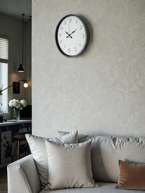 Gri Plastik Duvar Saati 36 cm · Model PP-3604K