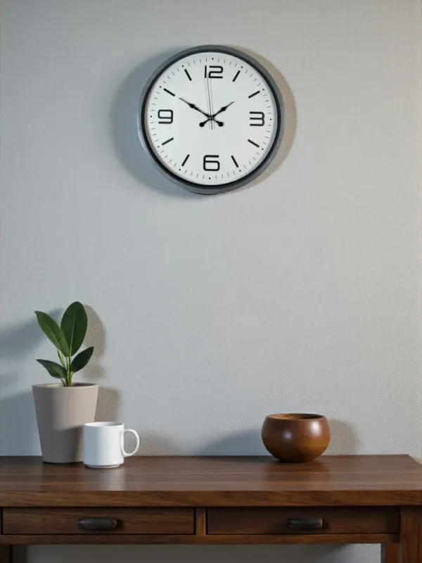 Gri Plastik Duvar Saati 36 cm · Model PP-3608K