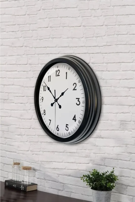 Siyah Metal Duvar Saati 40 cm · Model 4005B