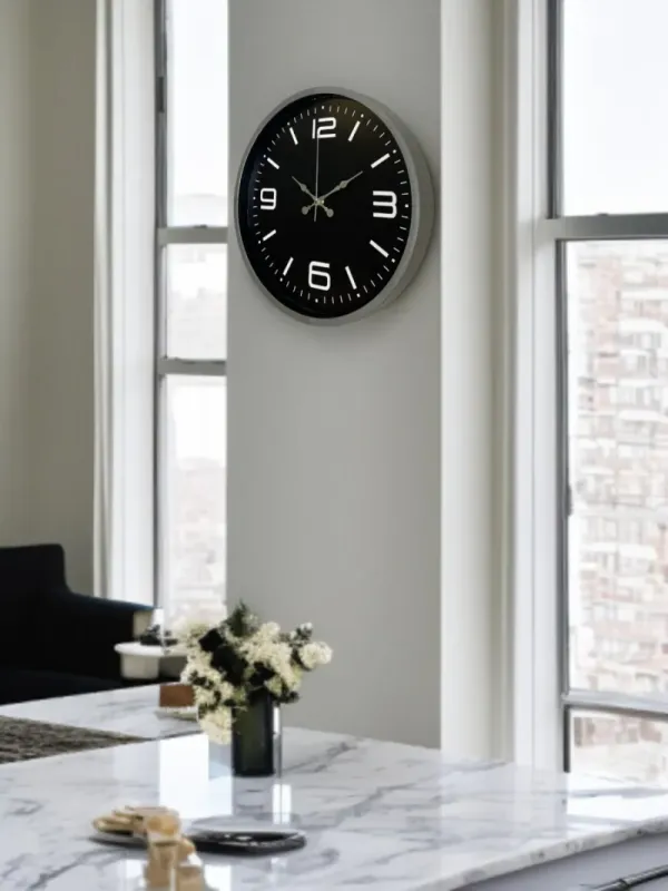 Gri Plastik Duvar Saati 36 cm · Model PP-3645K