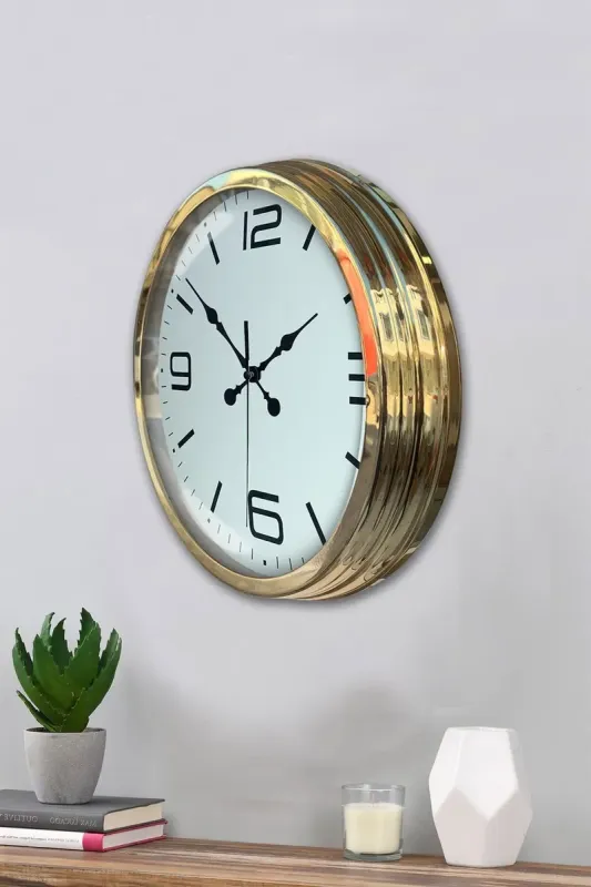 Gold Metal Duvar Saati 40 cm · Model 4008G
