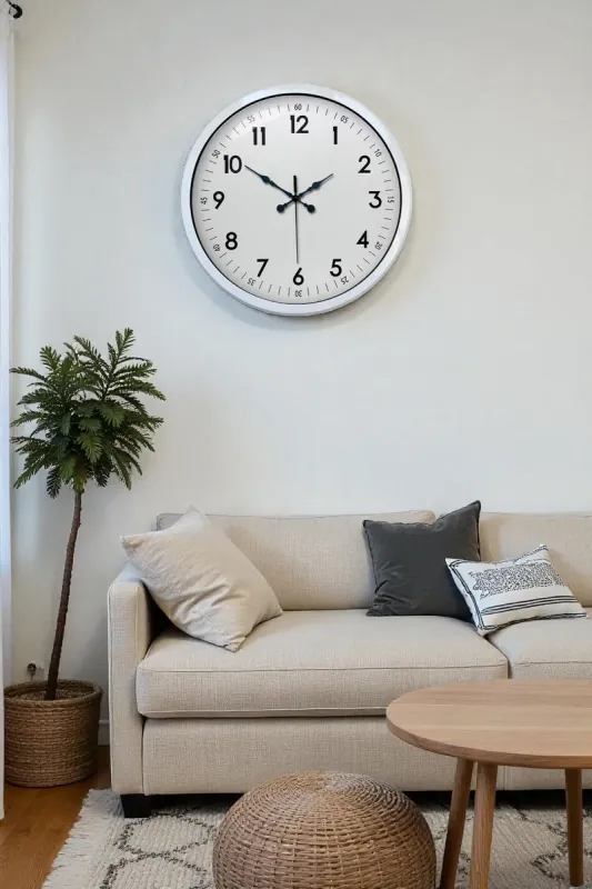 Beyaz Metal Duvar Saati 40 cm · Model 4005W