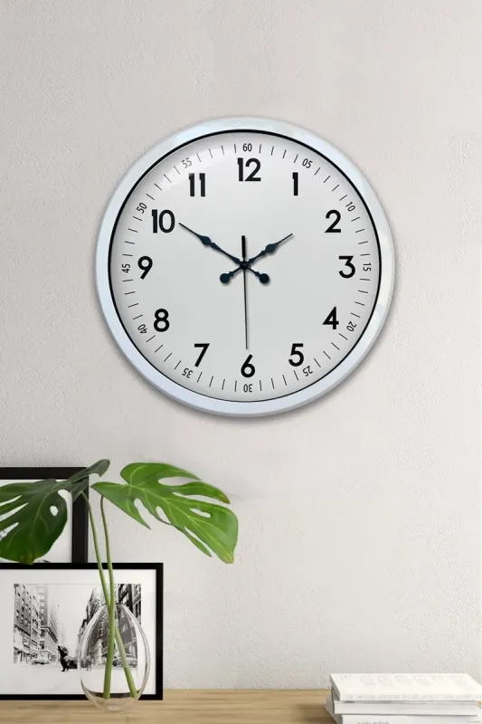 Beyaz Metal Duvar Saati 40 cm · Model 4005W