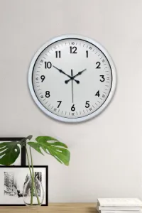 Beyaz Metal Duvar Saati 40 cm · Model 4005W