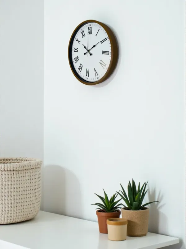 Roma Rakamlı Kahverengi Plastik Duvar Saati 36 cm · Model PP-3654I