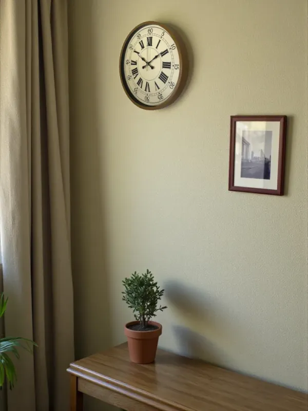 Retro Görünümlü Kahverengi Plastik Duvar Saati 36 cm · Model PP-3665I