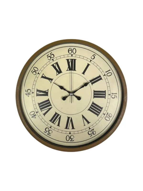 Retro Görünümlü Kahverengi Plastik Duvar Saati 36 cm · Model PP-3665I