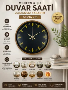 Kahverengi Plastik Duvar Saati 36 cm · Model PP-3688I