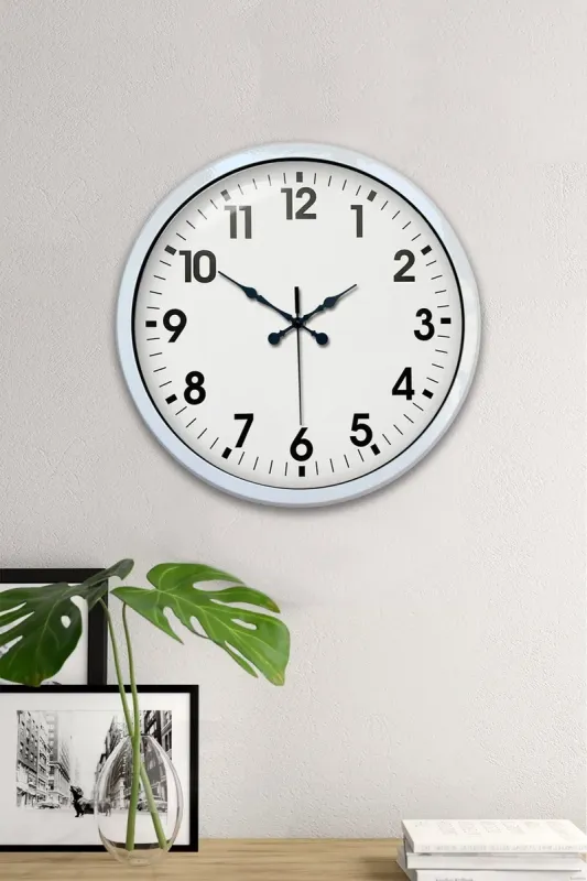 Beyaz Metal Duvar Saati 40 cm · Model 4001W