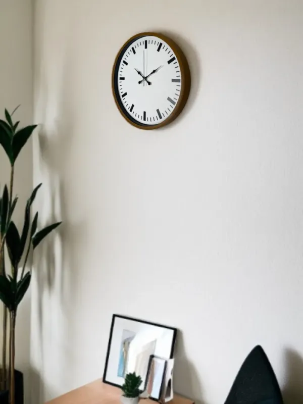 Kahverengi Plastik Duvar Saati 36 cm · Model PP-3689I