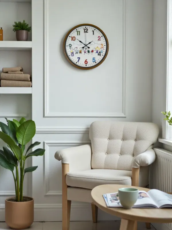 Çocuk Odası Kahverengi Plastik Duvar Saati 36 cm · Model PP-3693I