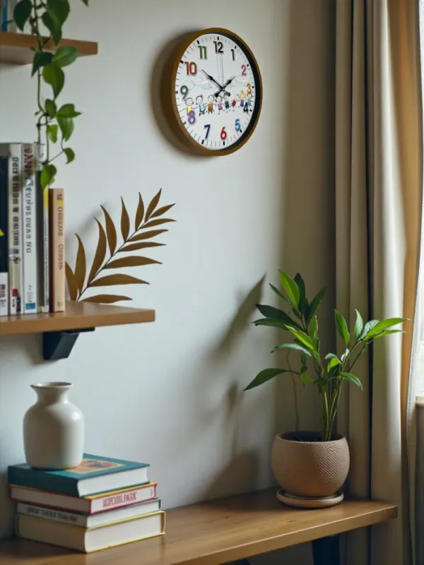 Çocuk Odası Kahverengi Plastik Duvar Saati 36 cm · Model PP-3693I