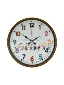 Çocuk Odası Kahverengi Plastik Duvar Saati 36 cm · Model PP-3693I