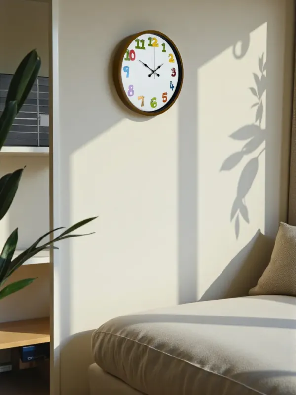 Çocuk Odası Kahverengi Plastik Duvar Saati 36 cm · Model PP-3694I