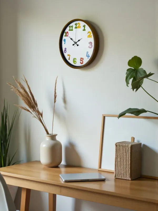 Çocuk Odası Kahverengi Plastik Duvar Saati 36 cm · Model PP-3694I