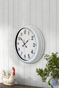 Beyaz Metal Duvar Saati 40 cm · Model 4001W