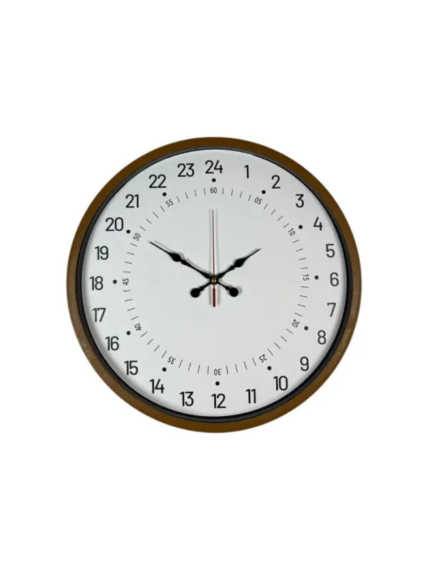 Göstergeli Kahverengi Plastik Duvar Saati 36 cm · Model PP-3697I