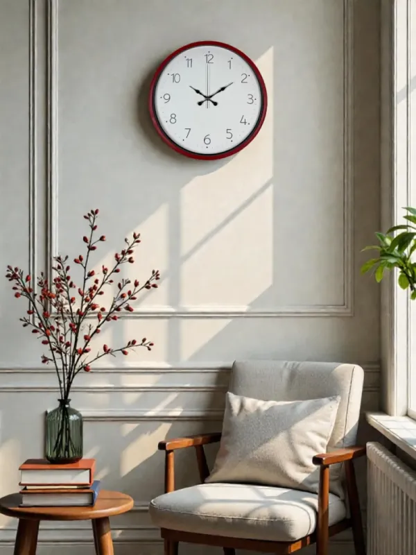Kırmızı Plastik Duvar Saati 36 cm · Model PP-3604R