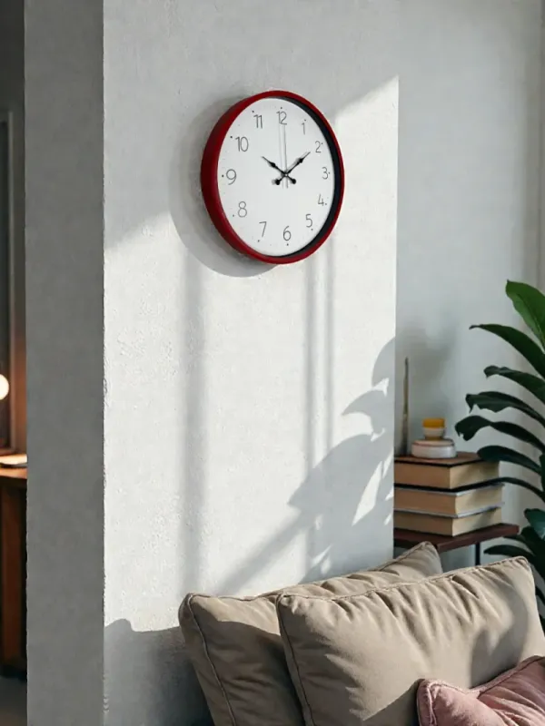 Kırmızı Plastik Duvar Saati 36 cm · Model PP-3604R