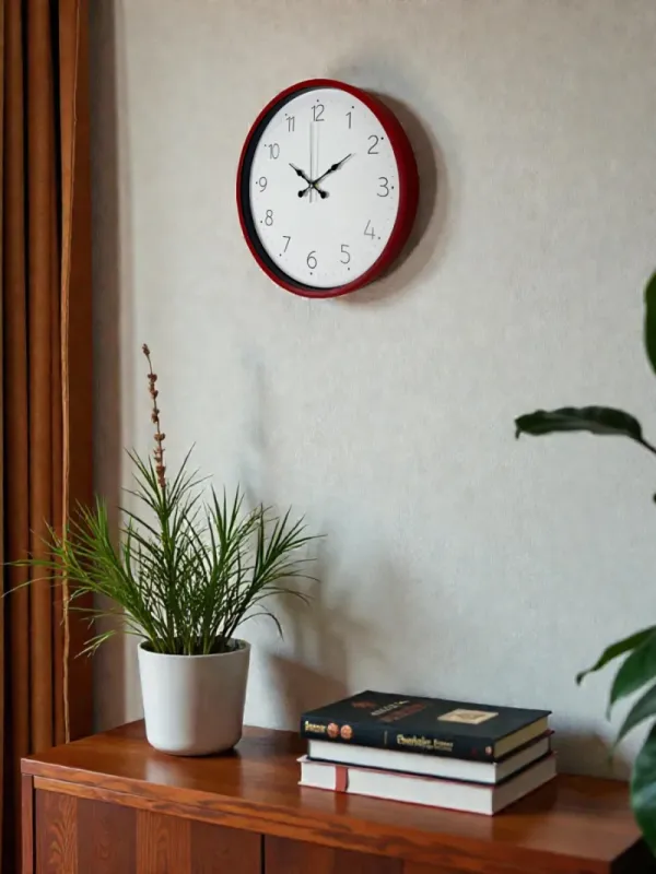 Kırmızı Plastik Duvar Saati 36 cm · Model PP-3604R