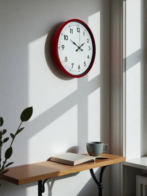 Kırmızı Plastik Duvar Saati 36 cm · Model PP-3605R