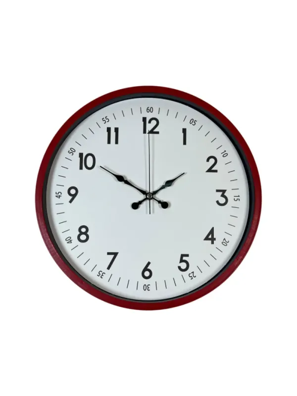Kırmızı Plastik Duvar Saati 36 cm · Model PP-3605R