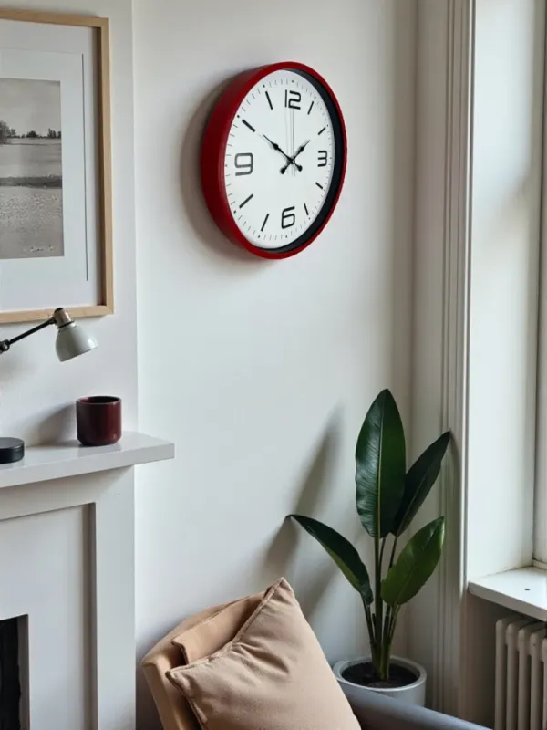 Kırmızı Plastik Duvar Saati 36 cm · Model PP-3608R