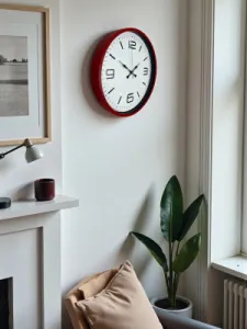 Kırmızı Plastik Duvar Saati 36 cm · Model PP-3608R