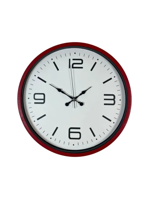 Kırmızı Plastik Duvar Saati 36 cm · Model PP-3608R