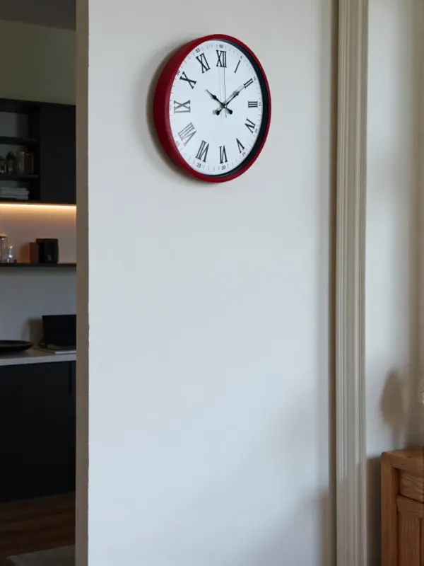 Roma Rakamlı Kırmızı Plastik Duvar Saati 36 cm · Model PP-3654R