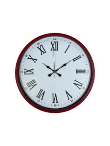 Roma Rakamlı Kırmızı Plastik Duvar Saati 36 cm · Model PP-3654R