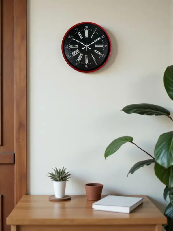 Kırmızı Plastik Duvar Saati 36 cm · Model PP-3659R