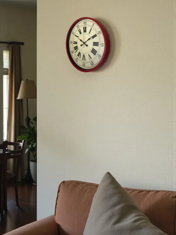 Retro Görünümlü Kırmızı Plastik Duvar Saati 36 cm · Model PP-3665R
