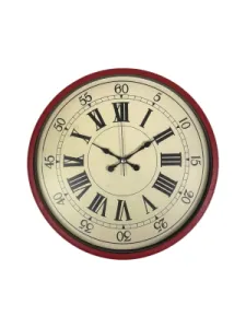 Retro Görünümlü Kırmızı Plastik Duvar Saati 36 cm · Model PP-3665R