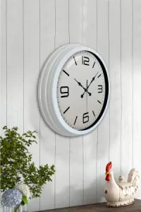 Beyaz Metal Duvar Saati 40 cm · Model 4008W