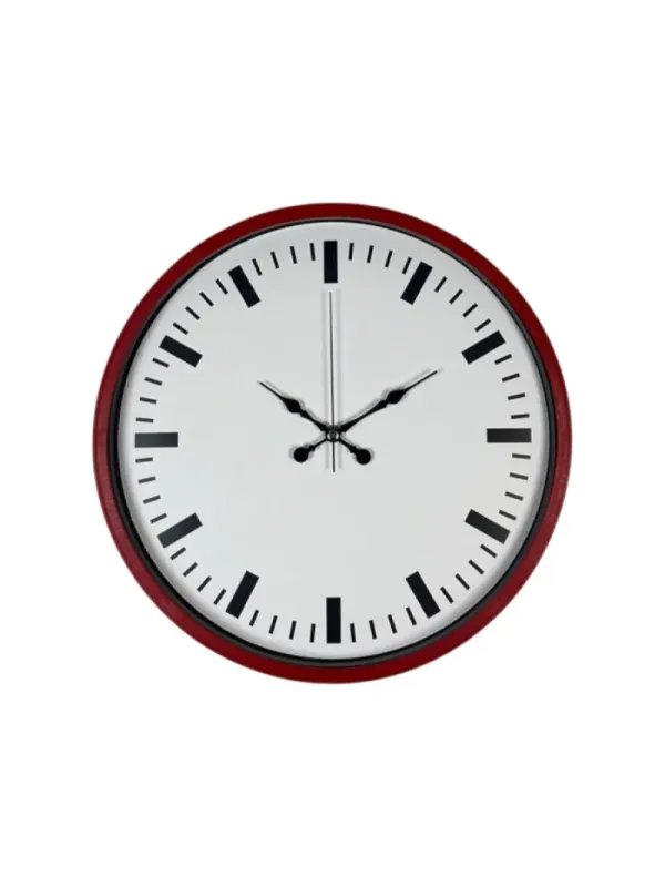 Kırmızı Plastik Duvar Saati 36 cm · Model PP-3689R
