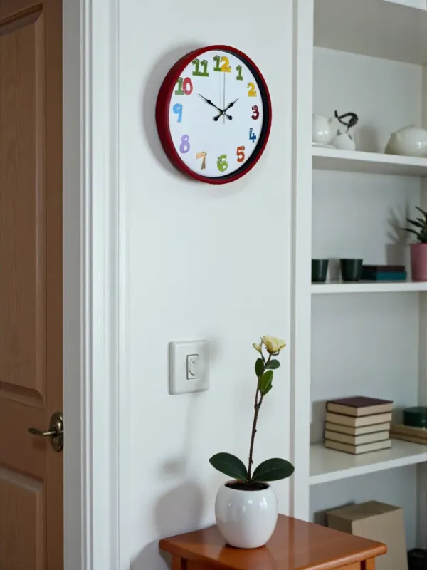 Çocuk Odası Kırmızı Plastik Duvar Saati 36 cm · Model PP-3694R