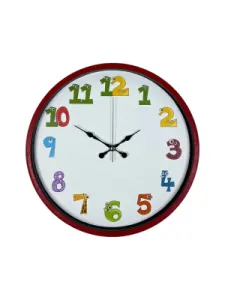 Çocuk Odası Kırmızı Plastik Duvar Saati 36 cm · Model PP-3694R