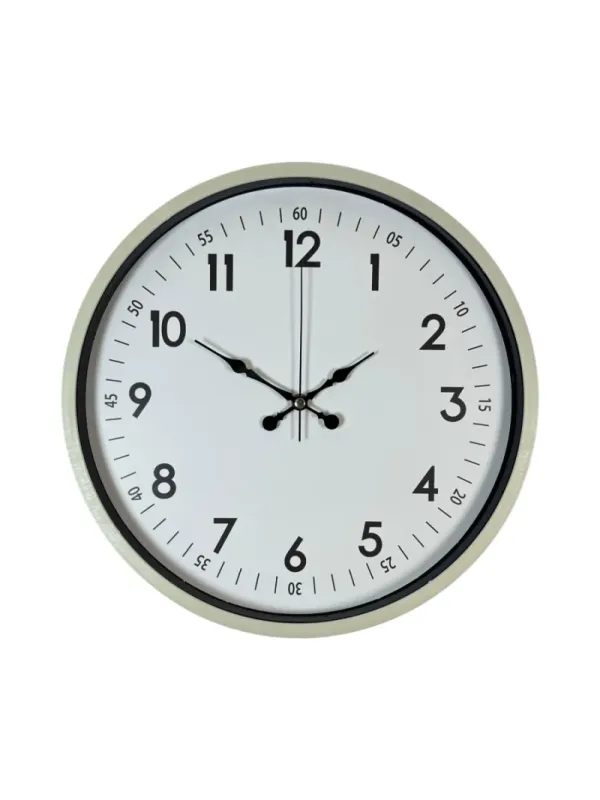 Krem Plastik Duvar Saati 36 cm · Model PP-3605X