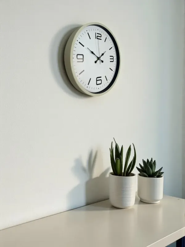 Krem Plastik Duvar Saati 36 cm · Model PP-3608X