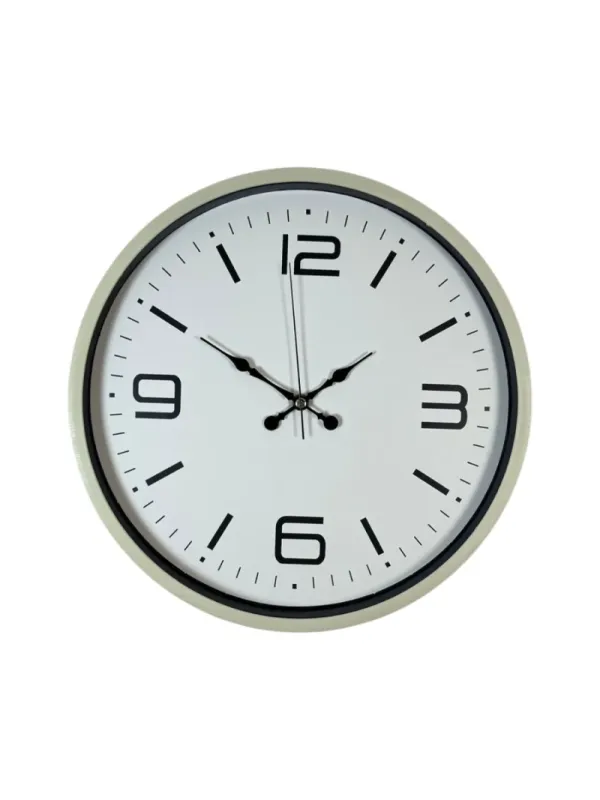 Krem Plastik Duvar Saati 36 cm · Model PP-3608X