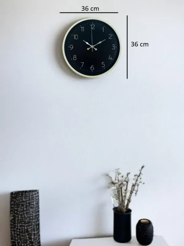Krem Plastik Duvar Saati 36 cm · Model PP-3647X