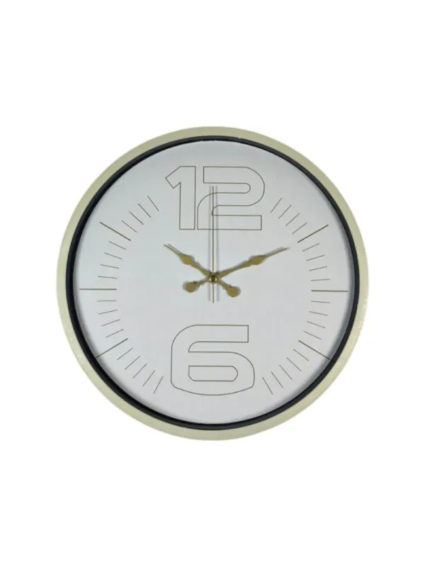 Krem Plastik Duvar Saati 36 cm · Model PP-3648X